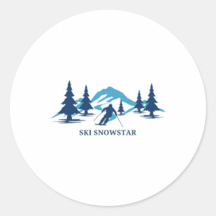 Ski Snowstar Illinois Ski Resort Skiing Skier Classic Round Sticker
