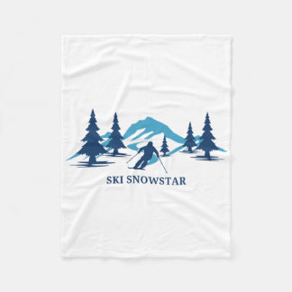 Ski Snowstar Illinois Ski Resort Skiing Skier Fleece Blanket