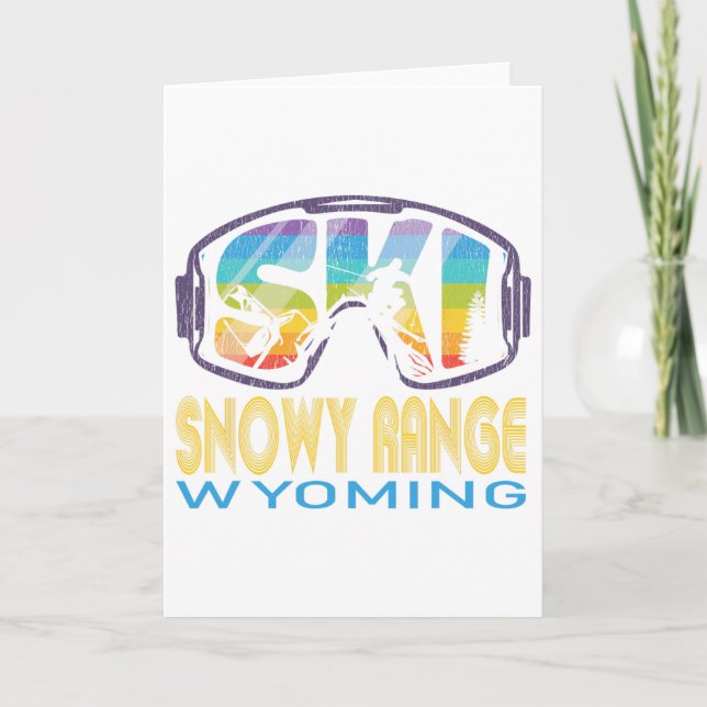 Ski Snowy Range Wyoming Skiing Vacation  Card (Front)