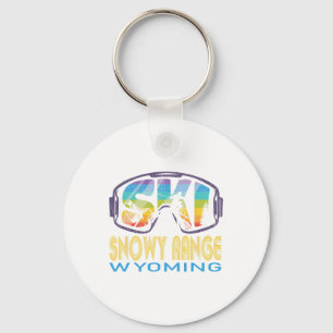 Ski Snowy Range Wyoming Skiing Vacation Keychain