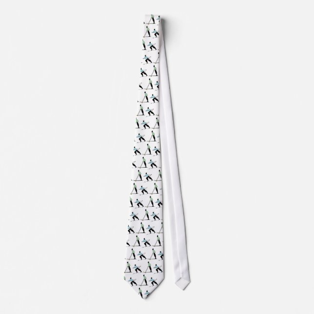 SKI SPORT SKIING CARTOON NECK TIE (Front)