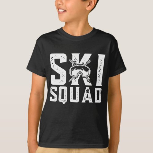 Ski Squad Winter Skiing Skiers Matching Team Kids T_Shirt