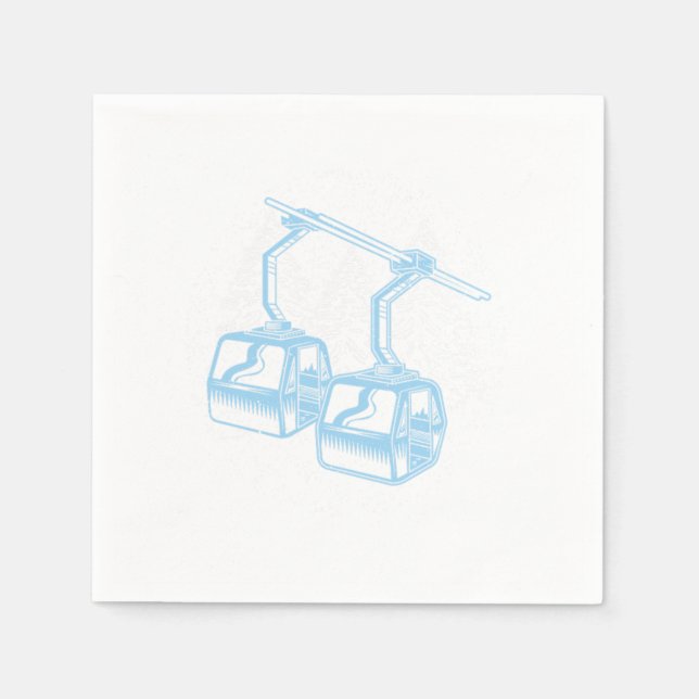 Ski Station Winter Sports Mountain Skier Gift Napkins (Front)