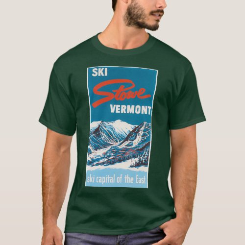 Ski Stowe Vermont Ski Capital of the East Vintage  T_Shirt