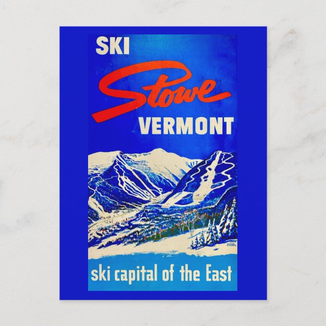 Ski Stowe Vermont Vintage Postcard (Front)
