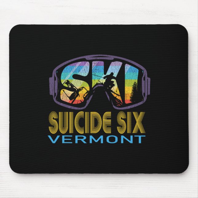 Ski Suicide Six Vermont Skiing Vacation  Mouse Pad (Front)