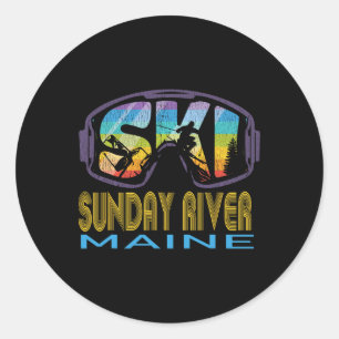 Ski Sunday River Maine Skiing Vacation  Classic Round Sticker
