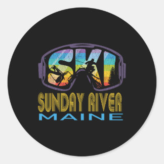 Ski Sunday River Maine Skiing Vacation Classic Round Sticker