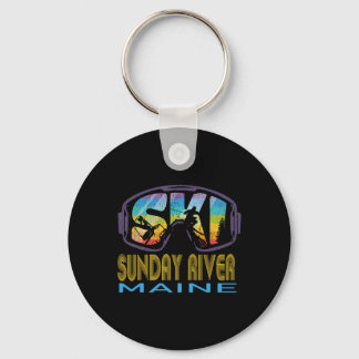 Ski Sunday River Maine Skiing Vacation Keychain