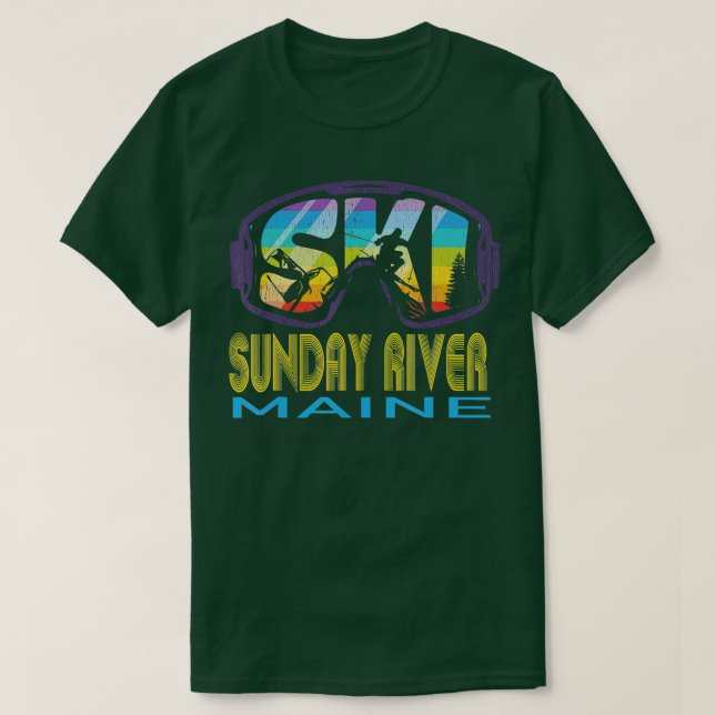Ski Sunday River Maine Skiing Vacation  T-Shirt (Design Front)