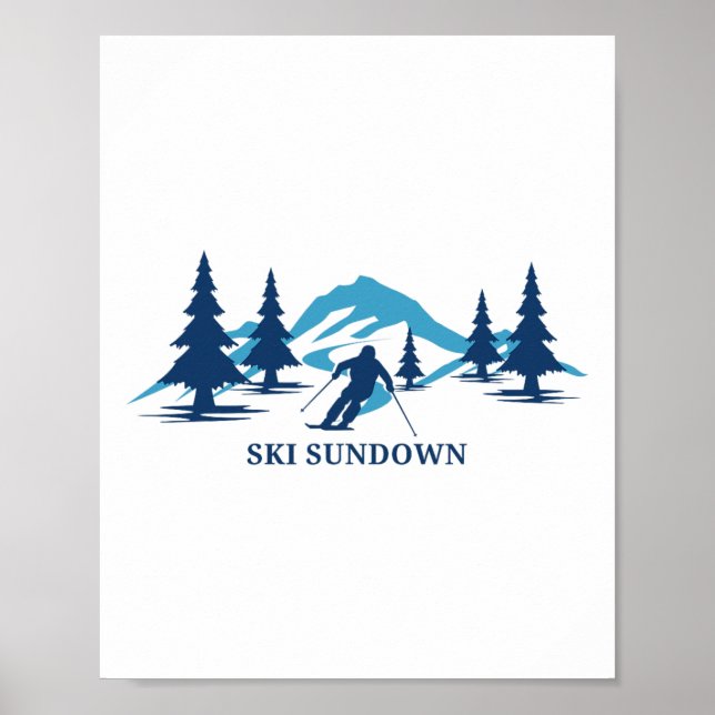 Ski Sundown Connecticut Ski Resort Skiing Skier  Poster (Front)