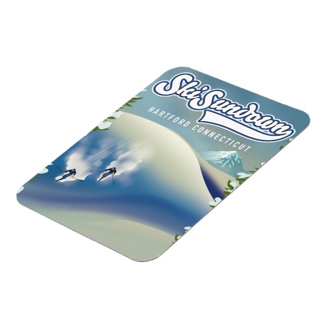 Ski Sundown Hartford Connecticut ski poster Magnet (Left Side)