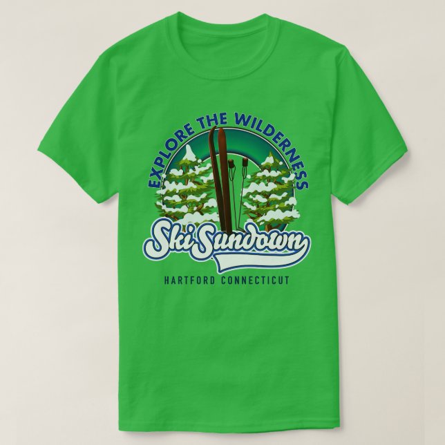 Ski Sundown Hartford Connecticut ski poster T-Shirt (Design Front)
