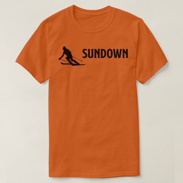 Ski Sundown Sundown Mountain Resort CT Skiing T-Shirt (Design Front)