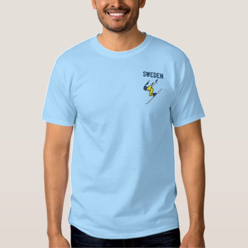 Ski Sweden Customizable Swedish Sports Embroidered T_Shirt