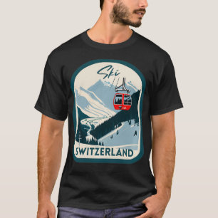 Ski Switzerland Retro Vintage Style Swiss Skiing T-Shirt