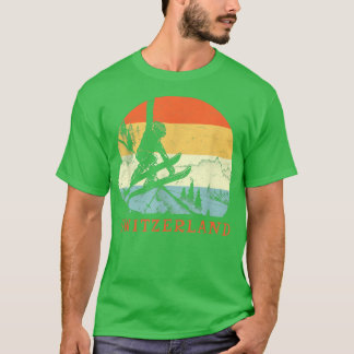 Ski Switzerland Vintage Retro Snow Skiing Vacation T-Shirt