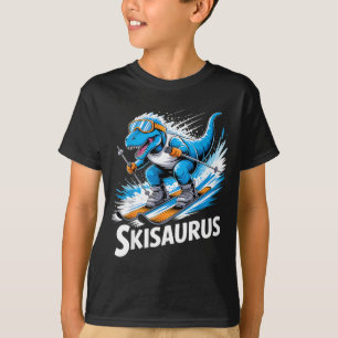Ski t-rex winter sport skier dino funny skiing T-Shirt