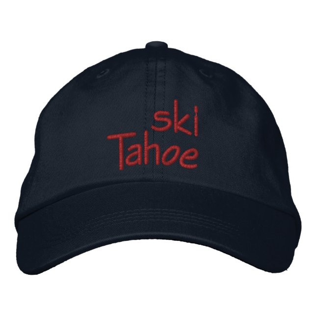 Ski Tahoe Embroidered Baseball Cap (Front)