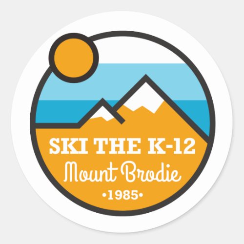 Ski the K_12 Patch Style Classic Round Sticker