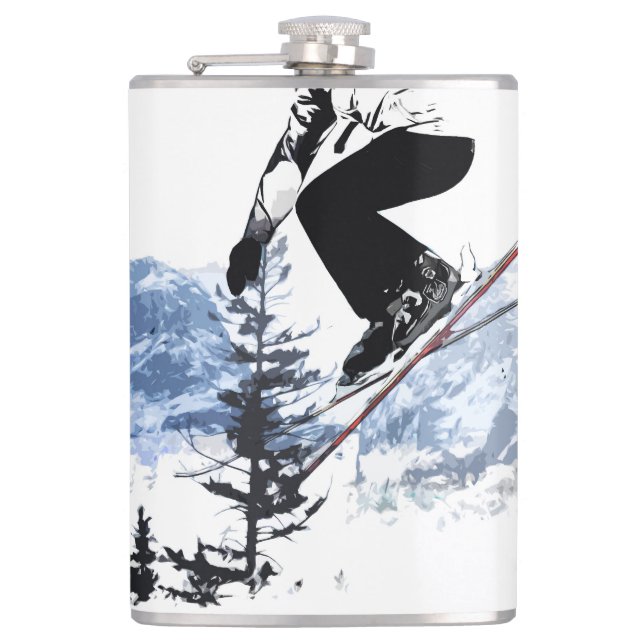 Ski the Rockies - Banff Canada Flask (Front)