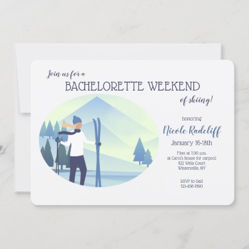Ski Theme Bachelorette Party Invitation