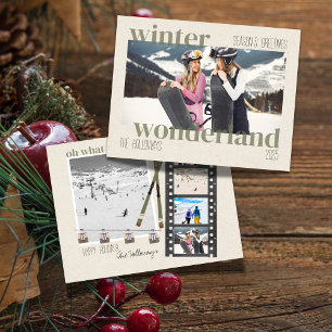 Ski Theme Winter Wonderland Christmas Photo Holiday Card