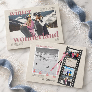 Ski Theme Winter Wonderland Christmas Photo Holiday Card