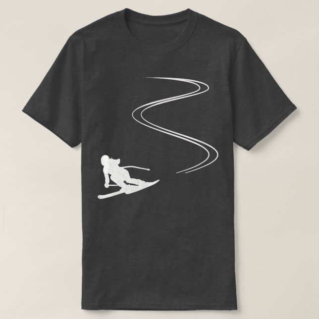 Ski track in the snow, ski  T-Shirt (Design Front)