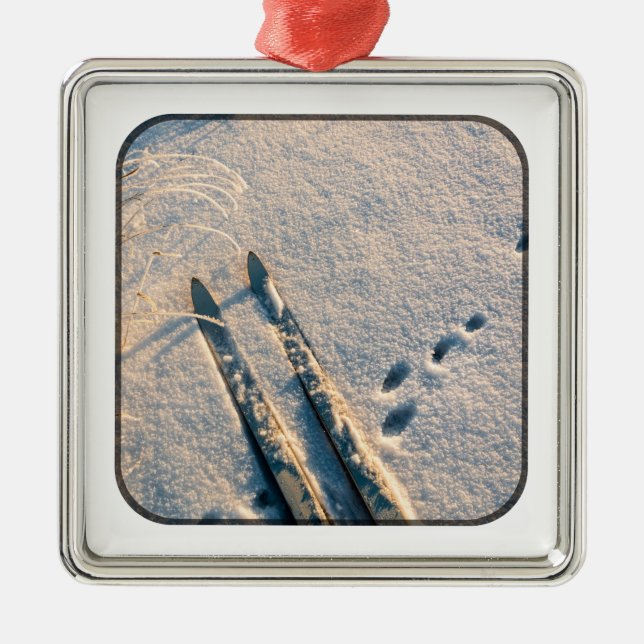 Ski track metal ornament (Front)