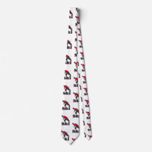 Ski travel poster Postcard Keychain Magnet Neck Tie