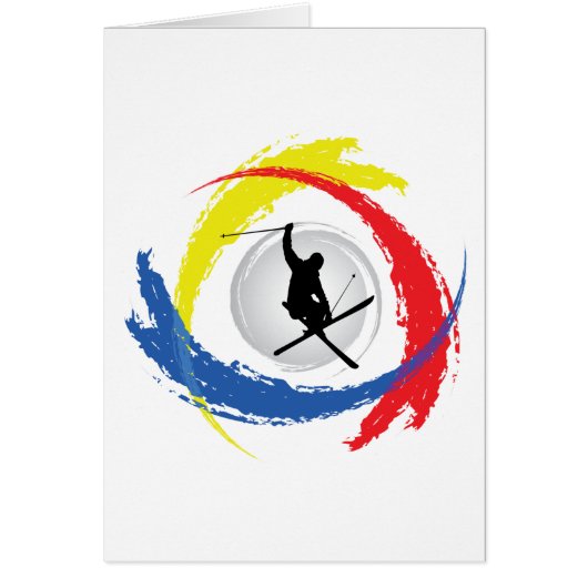 Ski Tricolor Emblem Cards (Front)