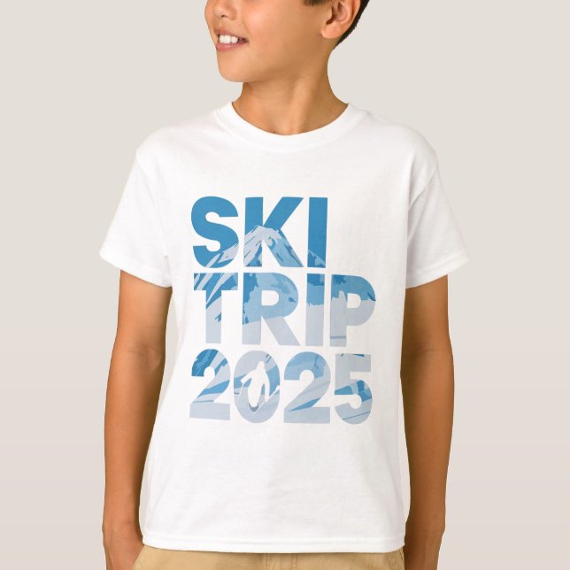 Ski Trip 2025 Men Women Funny Skiing 1  T-Shirt (Front)