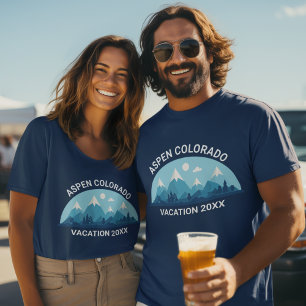 Ski Trip Custom Colorado City Name Blue Mountain T-Shirt