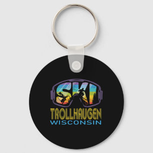 Ski Trollhaugen Wisconsin Skiing Vacation Keychain