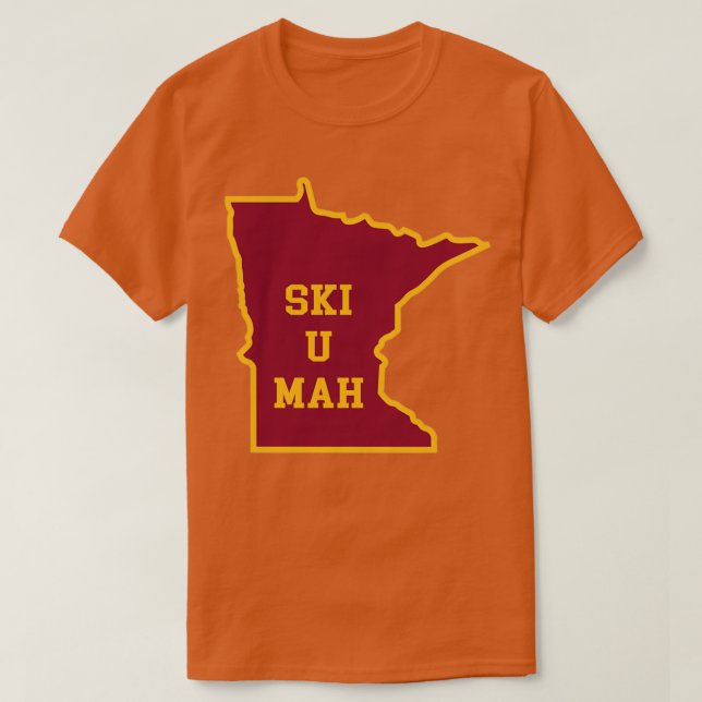 Ski U Mah MN Outline T-Shirt (Design Front)