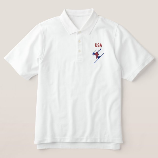 Ski USA  Custom Personalized Embroidered Polo Shirt (Design Front)
