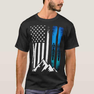Ski usa flag winter sport skier american flag T-Shirt