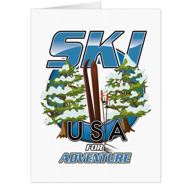Ski USA For adventure logo. Card (Front)