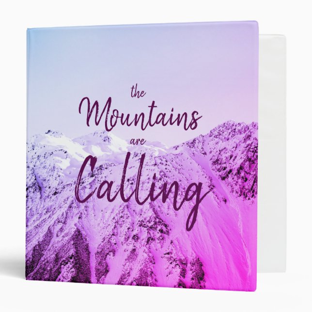 Ski Vacation Modern Name Monogram All Purpose 3 Ring Binder (Front/Inside)