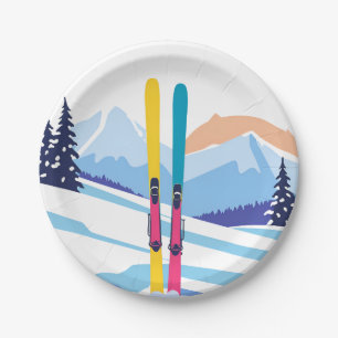 Ski Vacation Paper Plates