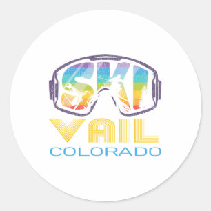 Ski Vail Colorado Skiing Vacation  Classic Round Sticker
