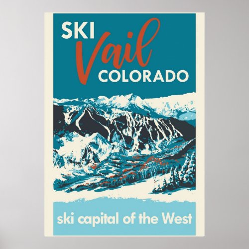 Ski Vail Colorado vintage Poster