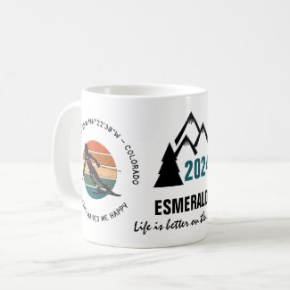 Ski Vail, Colorado - Woman  Skier, Black Text