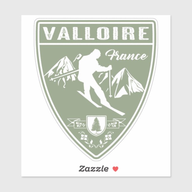 Ski Valloire France Sticker (Sheet)
