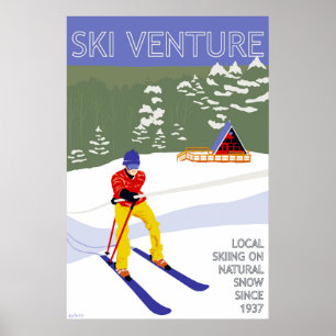 Ski Venture Poster 24"x36" Archival Paper