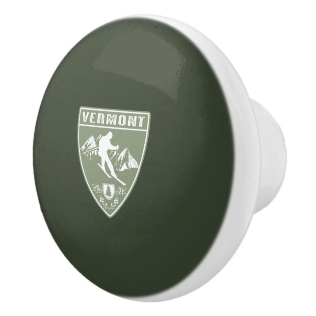 Ski Vermont Ceramic Knob (Right)