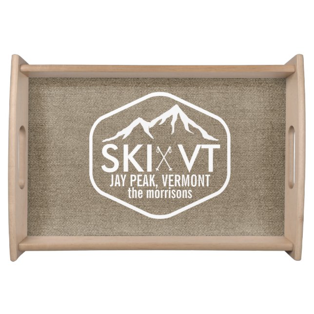 Ski Vermont Jay Peak Killington Stowe Stratton Serving Tray (Front)