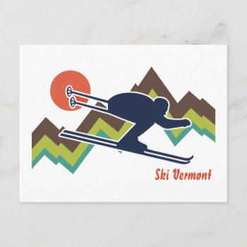 Ski Vermont Postcard by magarmor at Zazzle