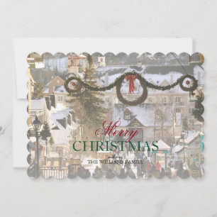 Ski Village at Christmastime in Quebec Holiday Card